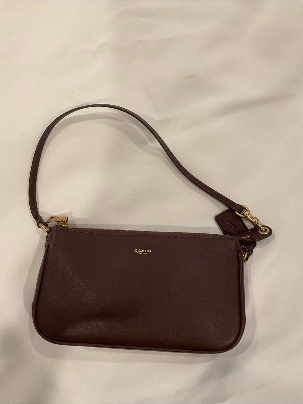 Coach Plum Leather Wristlet Clutch with Gold Hardware - Picture 11 of 15